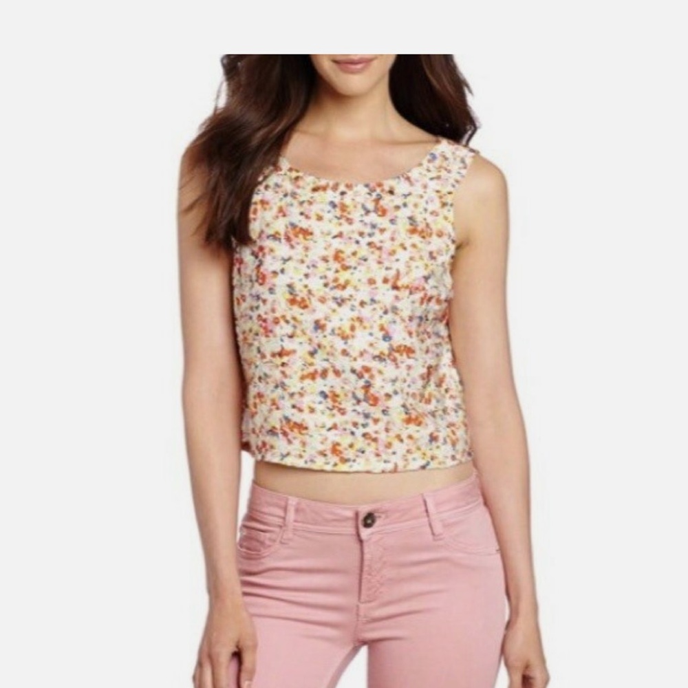BCBGeneration Multi Colorful Floral Sleeveless Crop Top

Size S